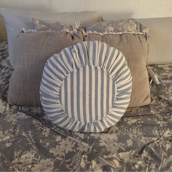 • Threshold Blue and White Striped Accent Pillow • - Picture 5 of 5